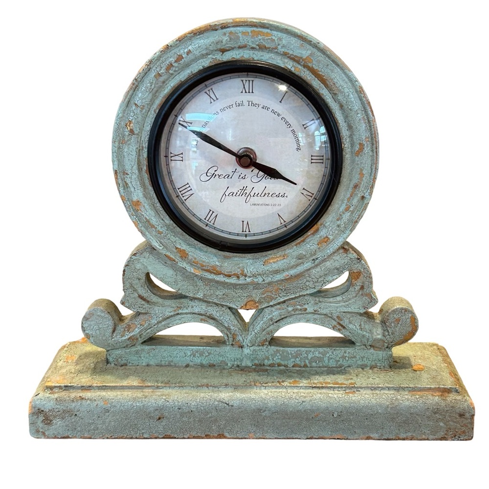 Blessings Unlimited Teal Green Mantle Clock